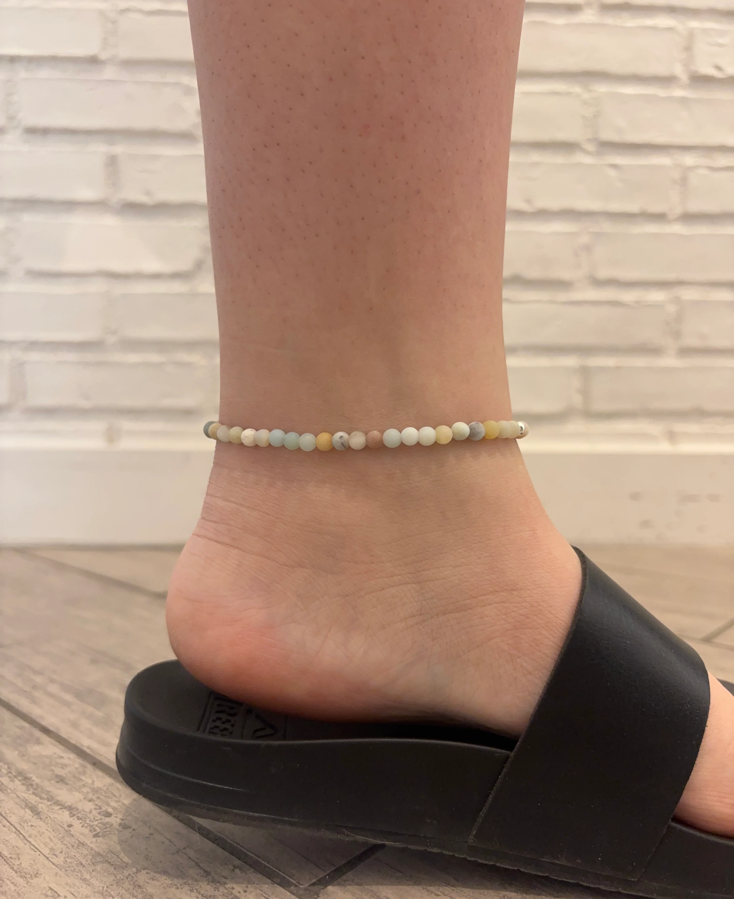 Beaded Anklet - Amazonite - Image 2