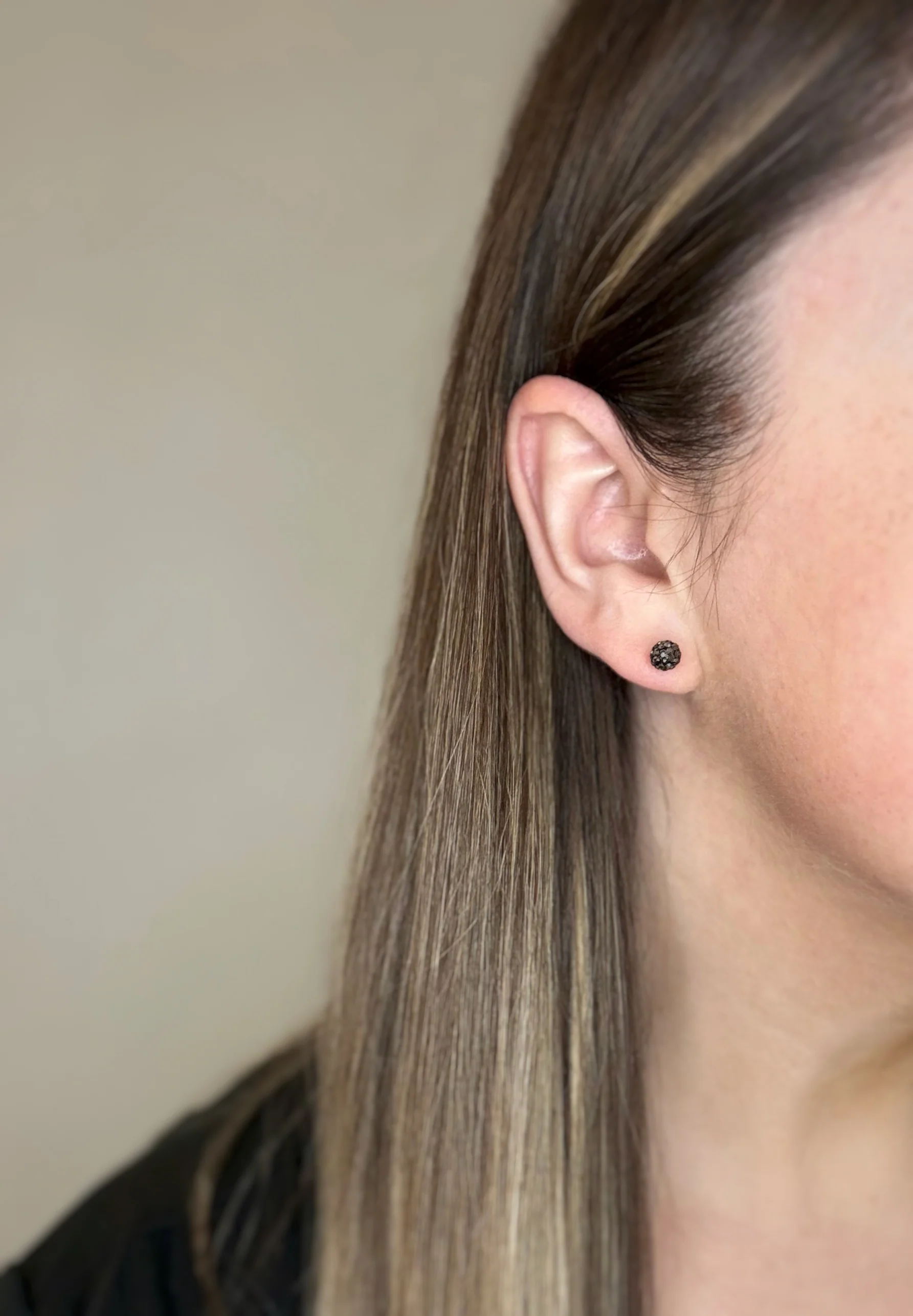 Charcoal Shimmer Studs - Image 3