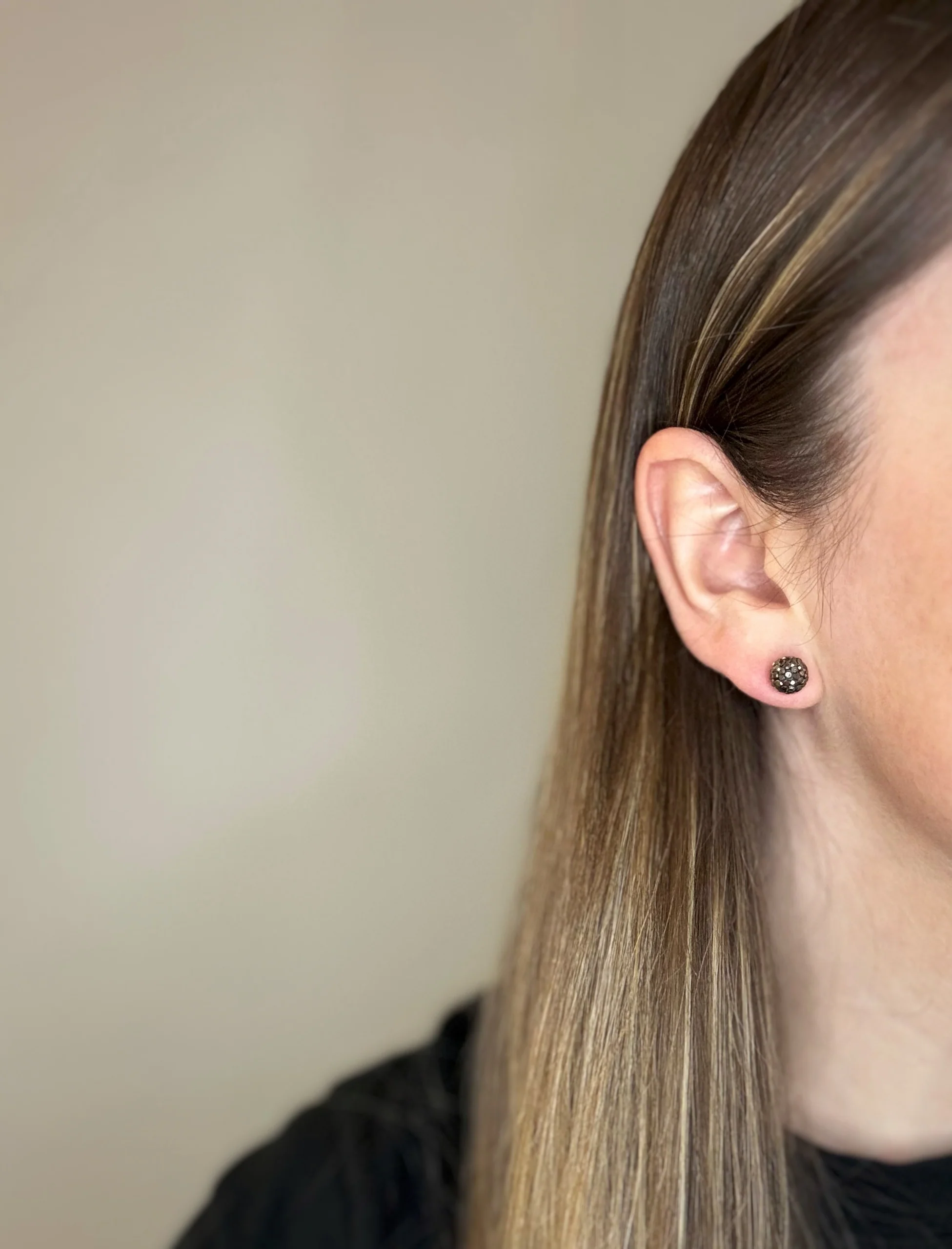 Charcoal Shimmer Studs - Image 4