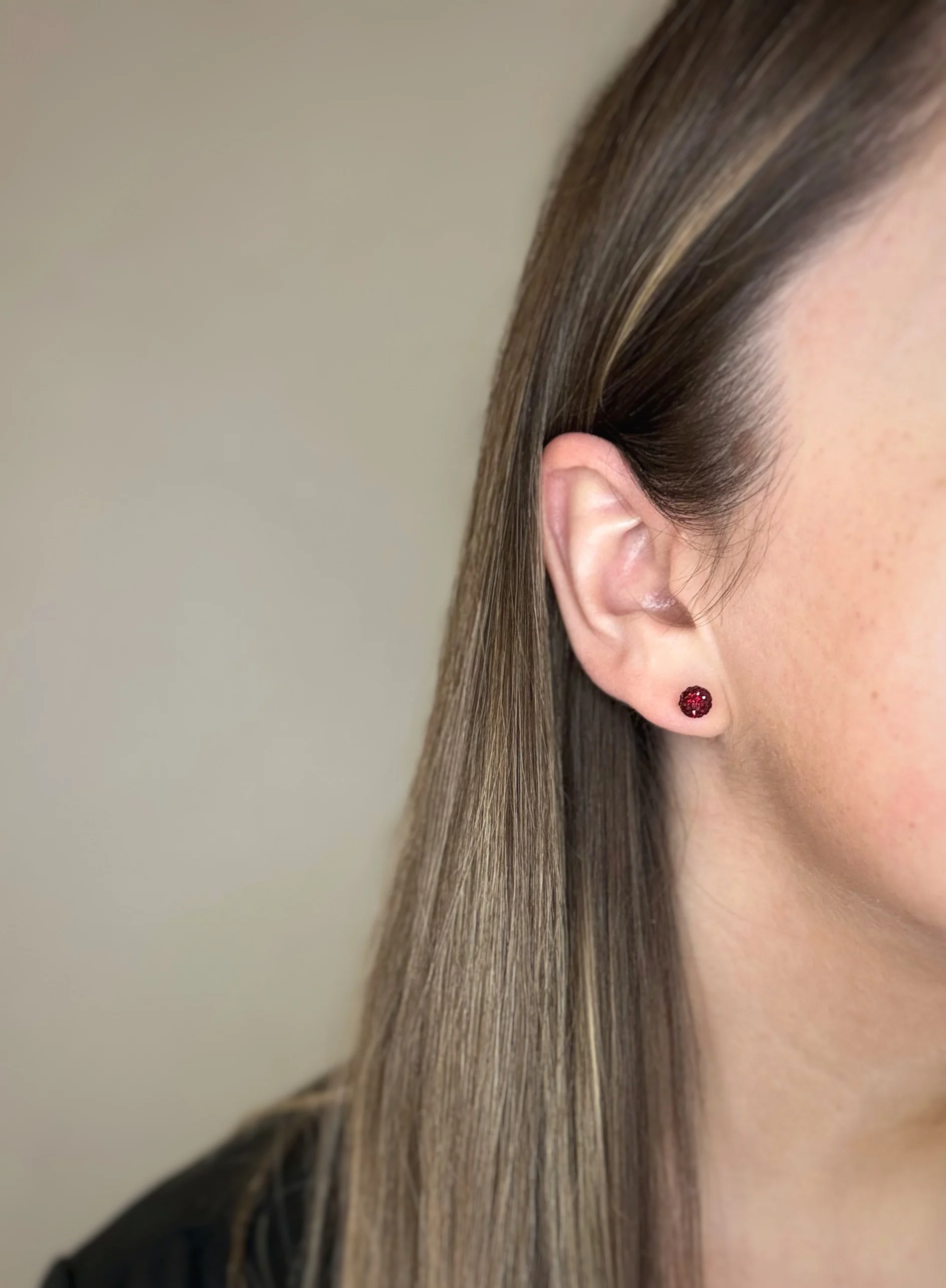 Burgundy January Shimmer Studs - Image 4