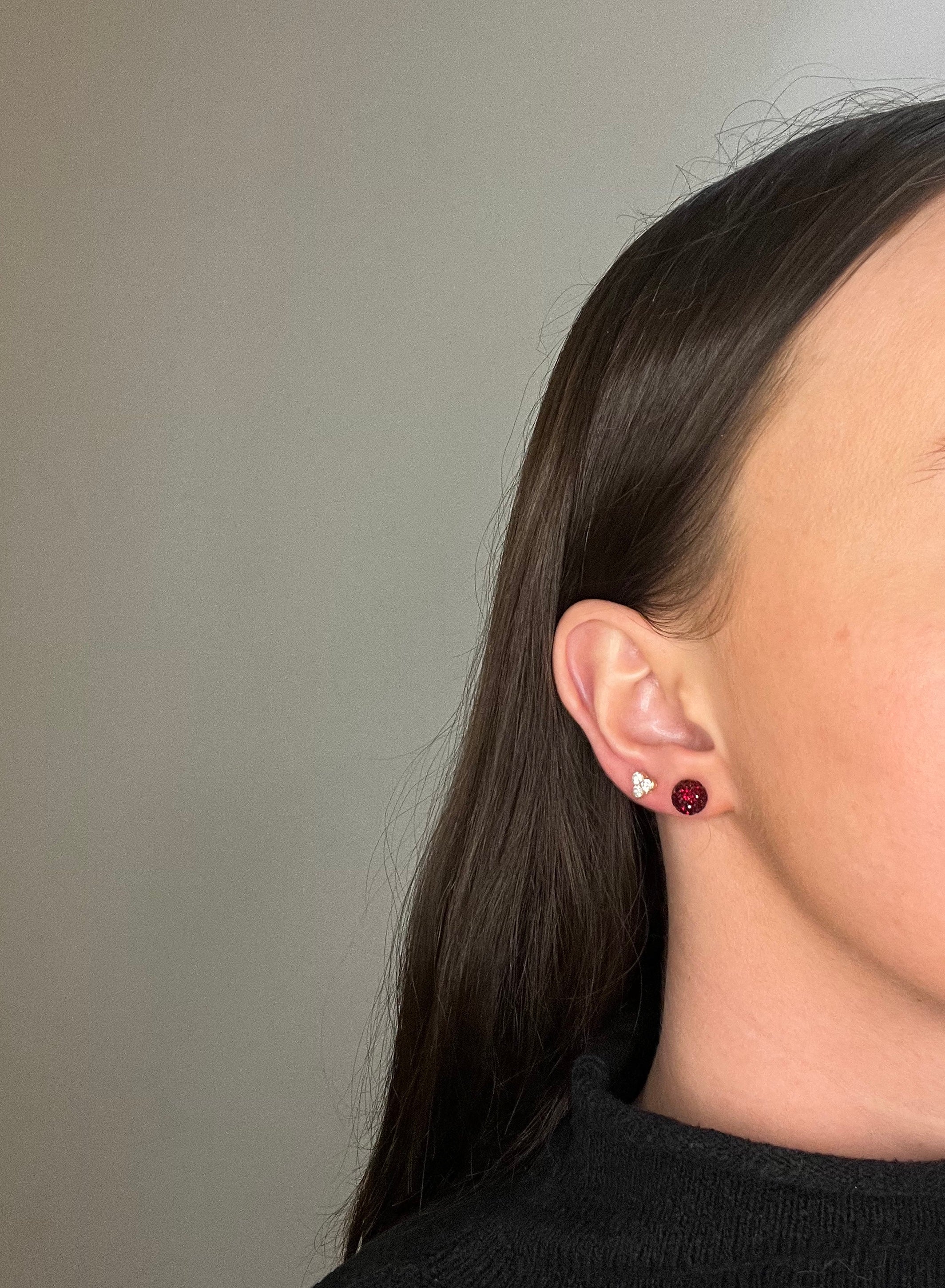 Burgundy January Shimmer Studs - Image 5