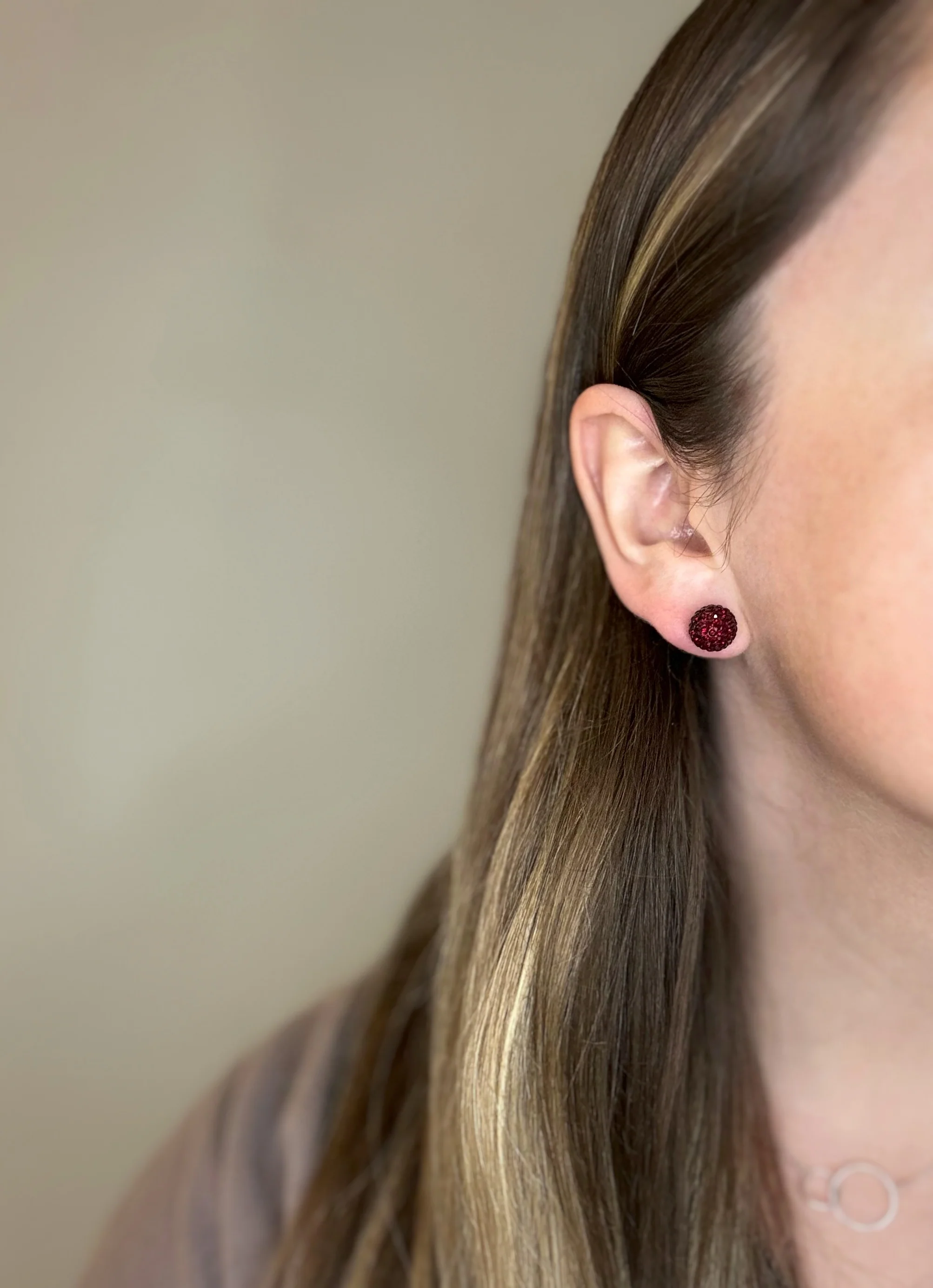 Burgundy January Shimmer Studs - Image 6