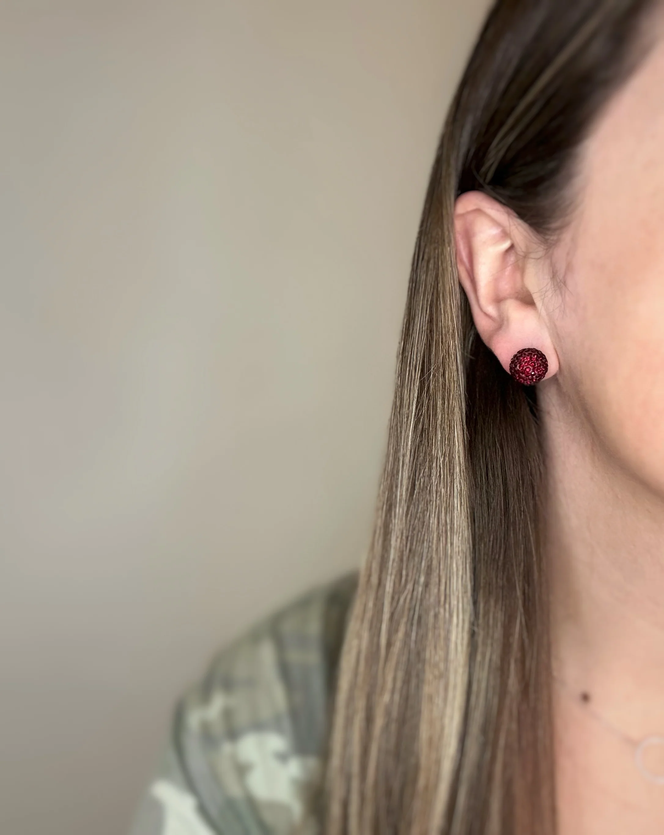 Burgundy January Shimmer Studs - Image 7