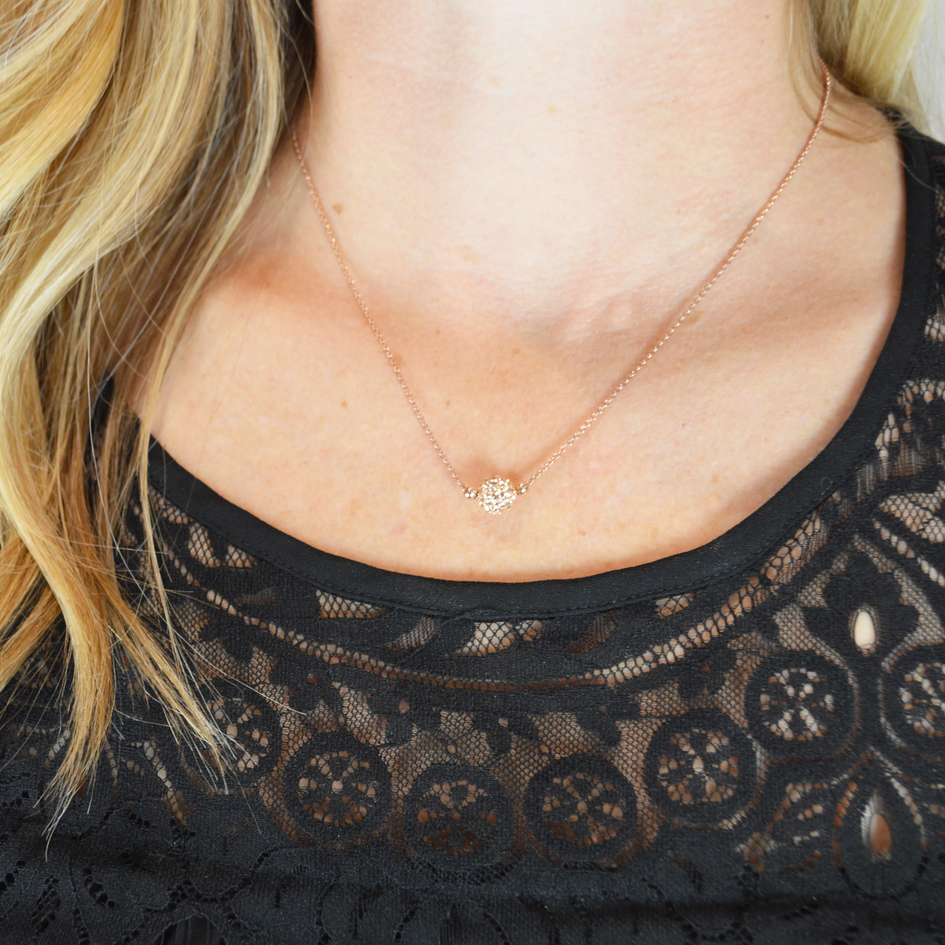 Short Shimmer Necklace - Rose Gold - Image 3