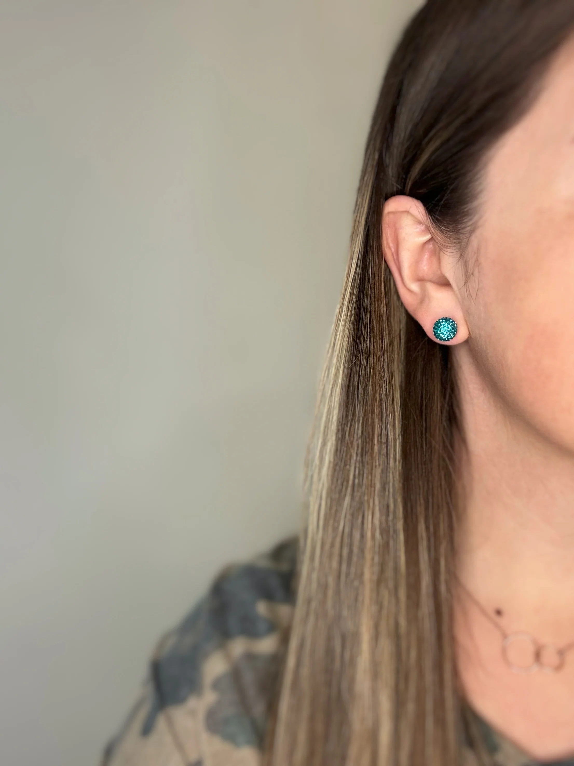 Teal December Shimmer Studs - Image 6