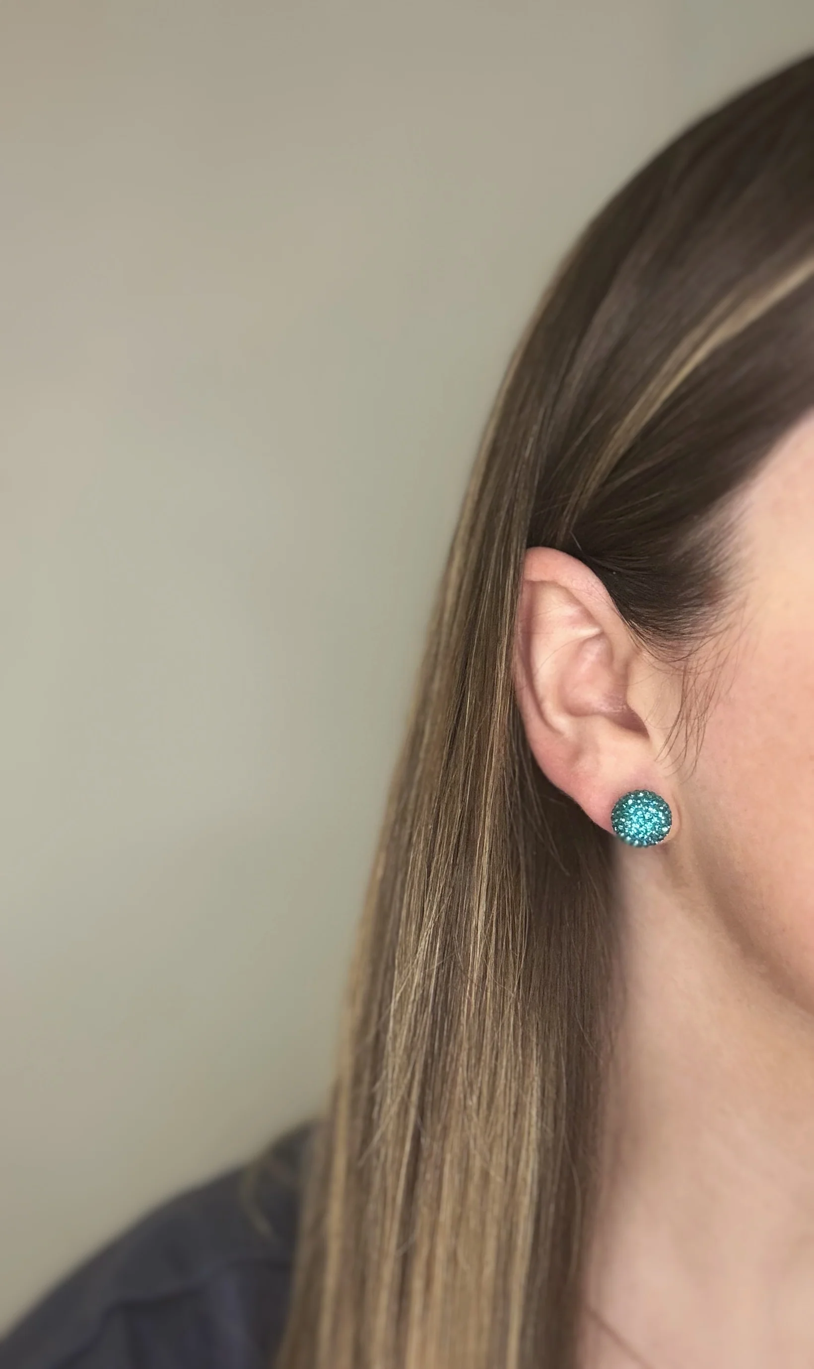 Teal December Shimmer Studs - Image 7