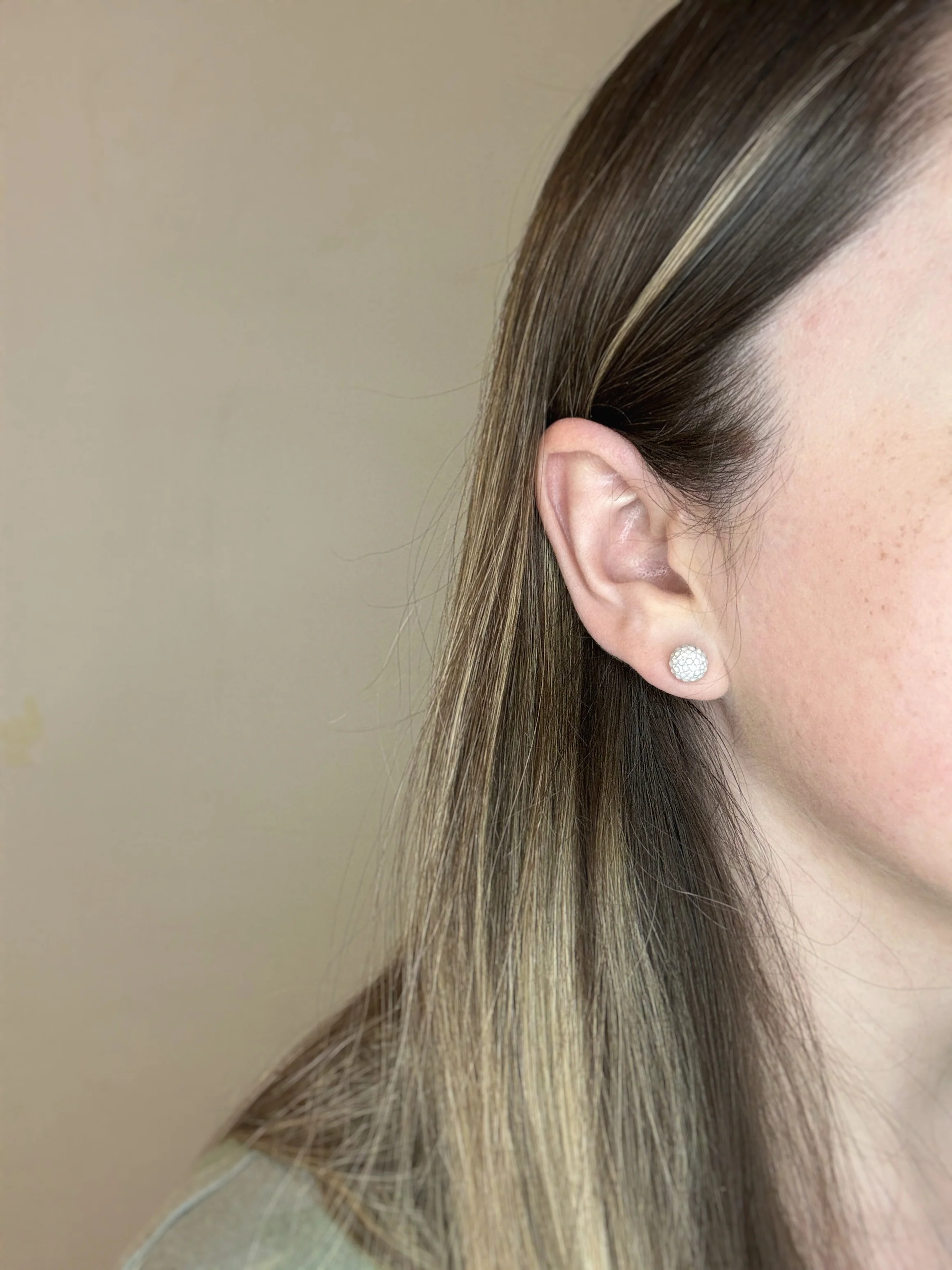 White Opal Shimmer Studs - Image 3