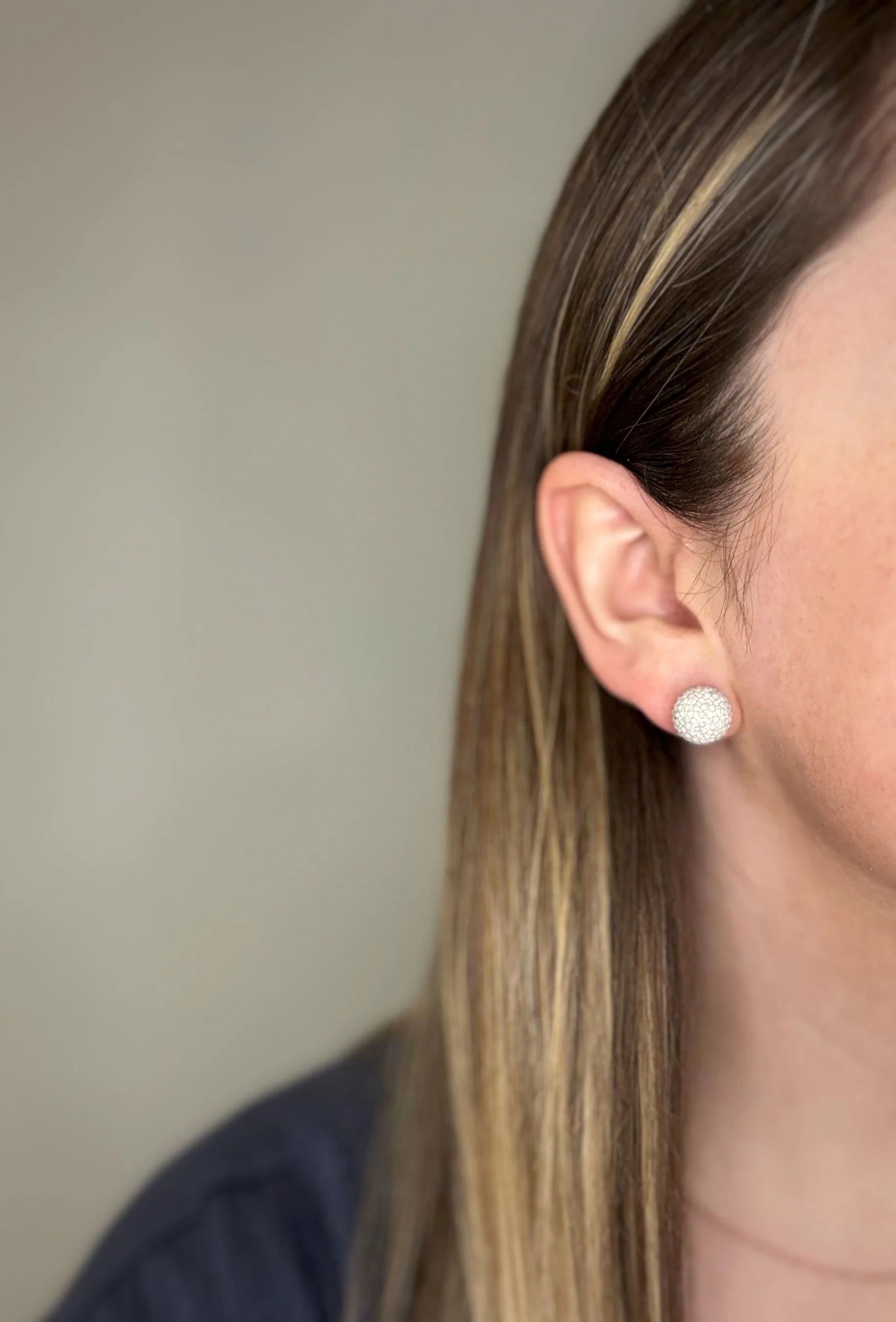 White Opal Shimmer Studs - Image 5